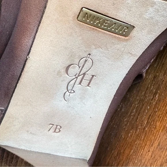 Cole Haan Knee High Boots Brown Leather Nike Air Tall Heeled Boots | Size 7 - Picture 8 of 10